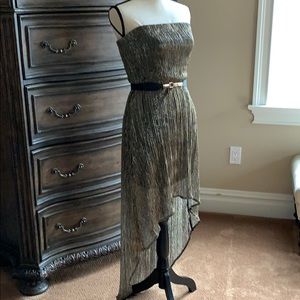 Hi/low strapless dress